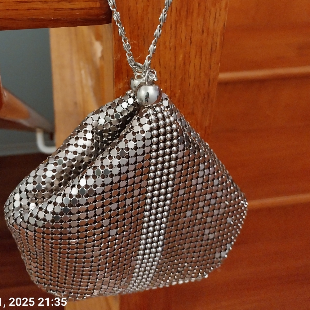 Elegant Silver Mesh Minibag